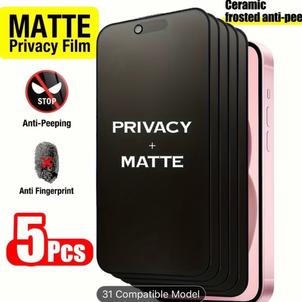 Matte Privacy Film for Smartphones - Matte Black